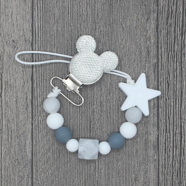 YOU FINALLY FOUND IT! a teething pacifier holder that is trendy, modern and safe for your baby