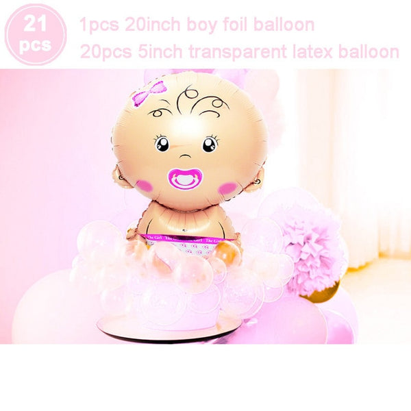 Baby Shower 19pc Foil Balloons Birthday Party Decorations Its A Boy Girl Gender Reveal
