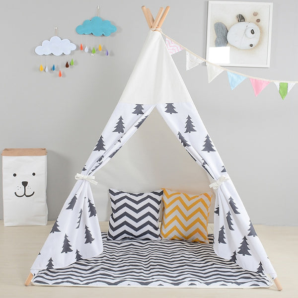 Black Tree Printed Children Play Tent