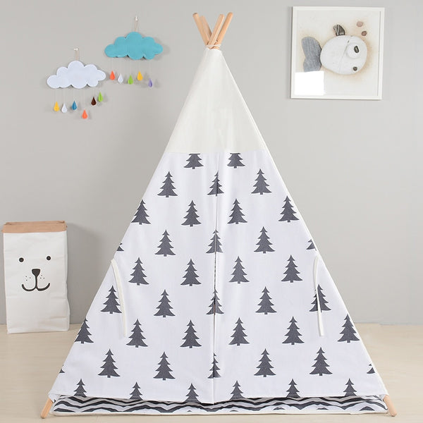 Black Tree Printed Children Play Tent
