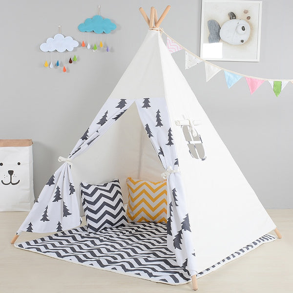 Black Tree Printed Children Play Tent