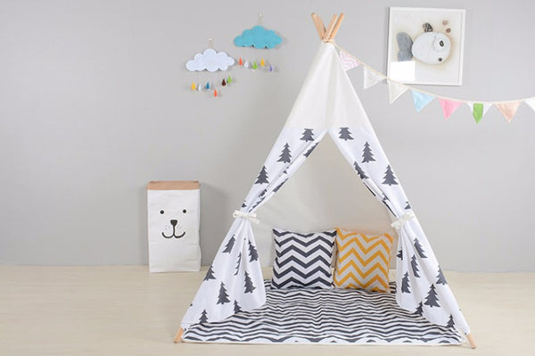 Black Tree Printed Children Play Tent