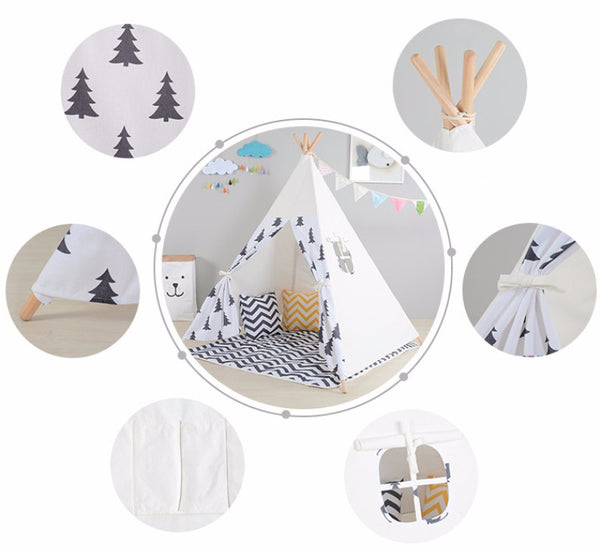 Black Tree Printed Children Play Tent