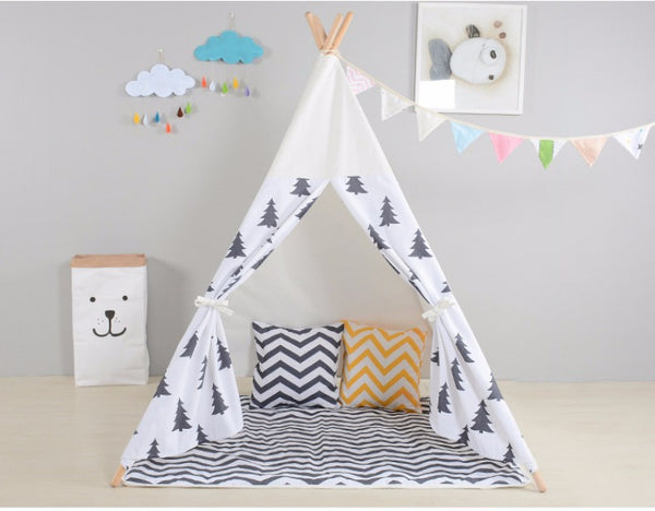 Black Tree Printed Children Play Tent