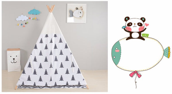 Black Tree Printed Children Play Tent