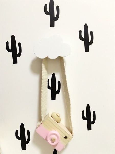 Cute bunny wooden clothes hook for kids room wall decorate