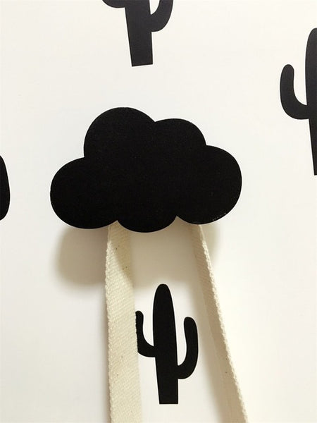 Cute bunny wooden clothes hook for kids room wall decorate