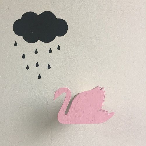 Cute bunny wooden clothes hook for kids room wall decorate