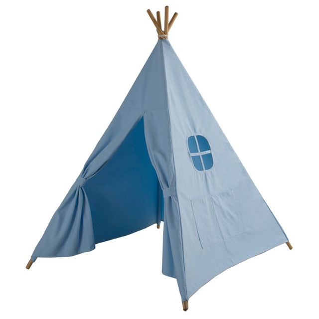 Four Poles Children  White Playhouse for Baby Room Tipi