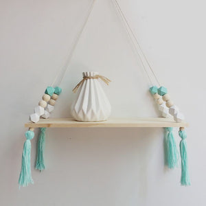 Nordic style wooden bead rack wall Shelf