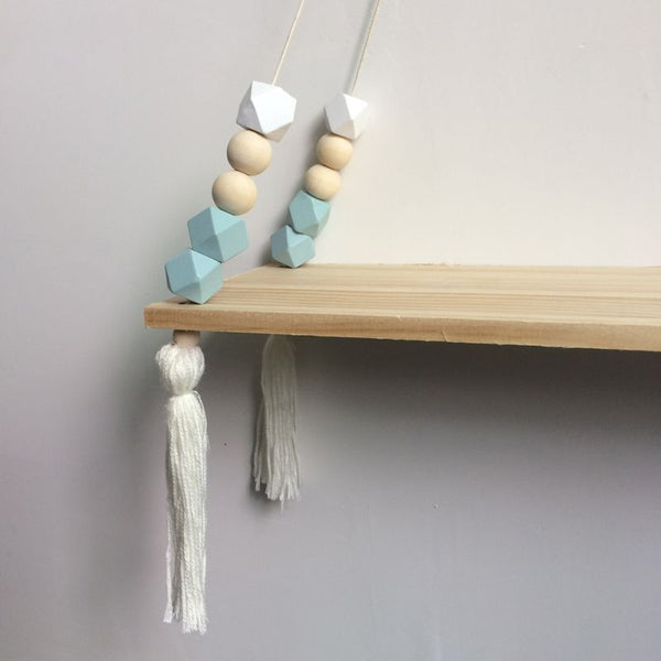 Nordic style wooden bead rack wall Shelf
