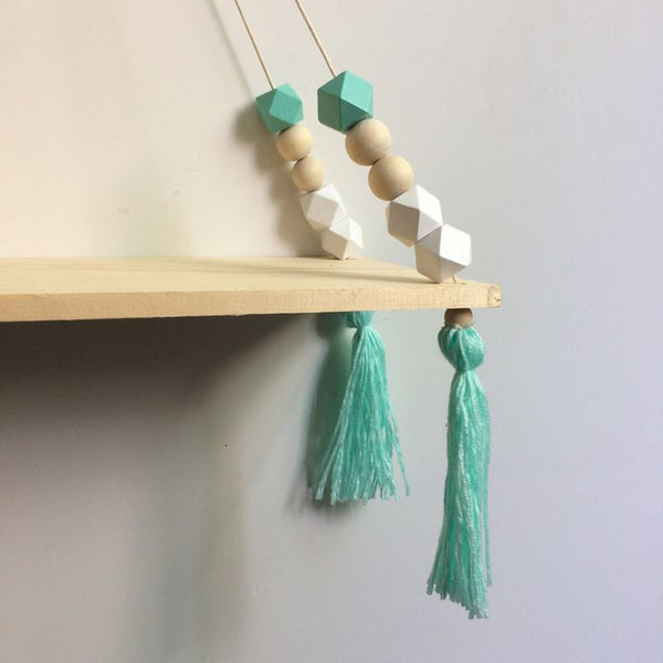 Nordic style wooden bead rack wall Shelf