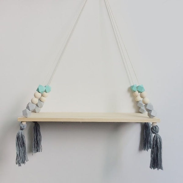 Nordic style wooden bead rack wall Shelf