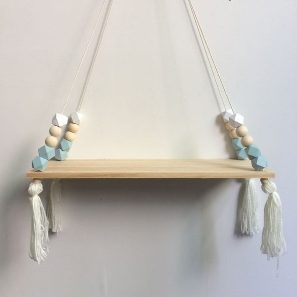 Nordic style wooden bead rack wall Shelf