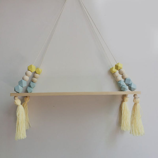 Nordic style wooden bead rack wall Shelf
