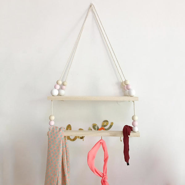 Nordic Style Colorful Wood Beads Shelves Wall