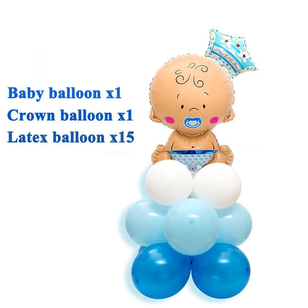 Baby Shower 19pc Foil Balloons Birthday Party Decorations Its A Boy Girl Gender Reveal