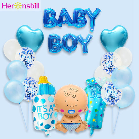 Baby Shower 19pc Foil Balloons Birthday Party Decorations Its A Boy Girl Gender Reveal