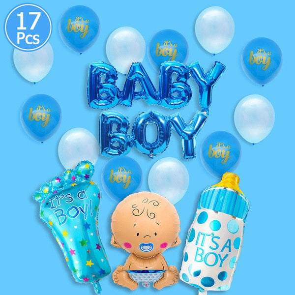 Baby Shower 19pc Foil Balloons Birthday Party Decorations Its A Boy Girl Gender Reveal