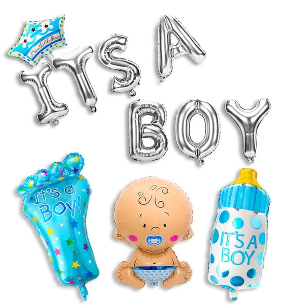 Baby Shower 19pc Foil Balloons Birthday Party Decorations Its A Boy Girl Gender Reveal